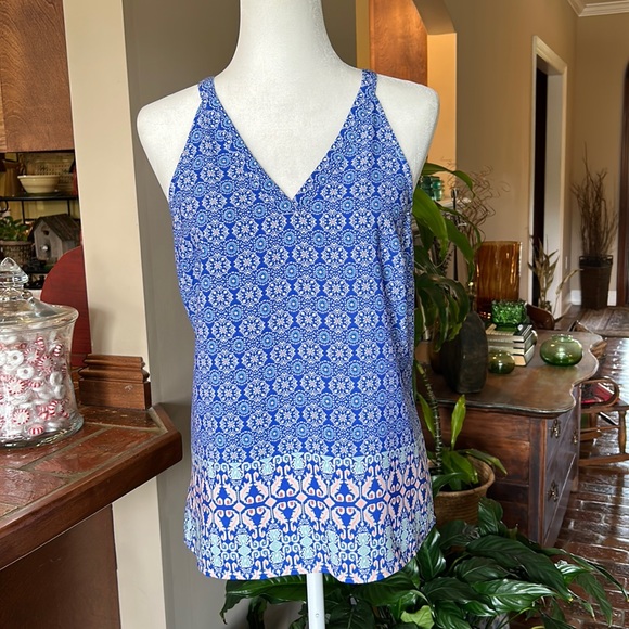 Skies Are Blue + Stitch Fix Crisscross Back top szM NWOT - Picture 2 of 9